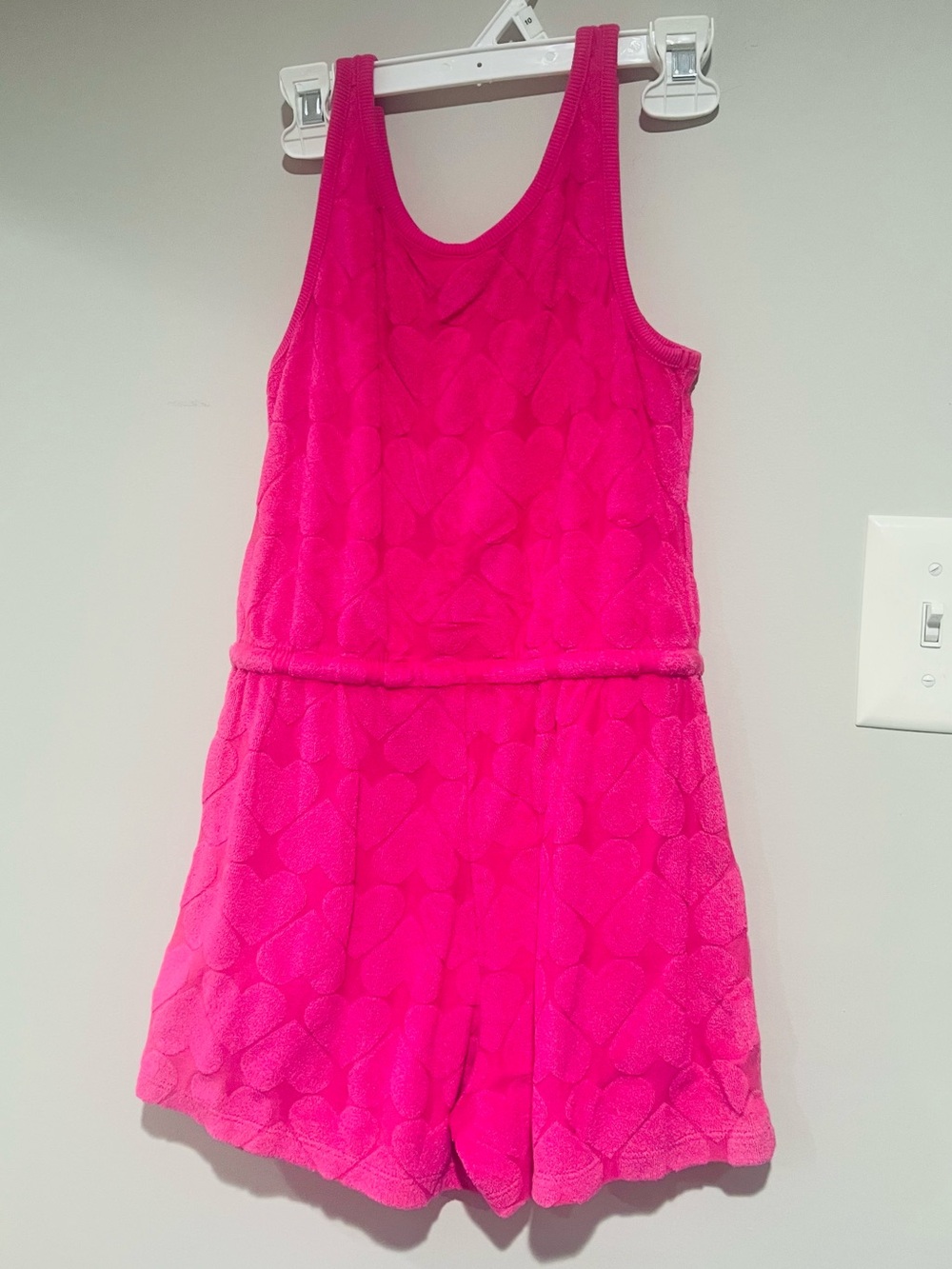 Old Navy Girls Sleeveless Terry Cinched Waist Romper PINK